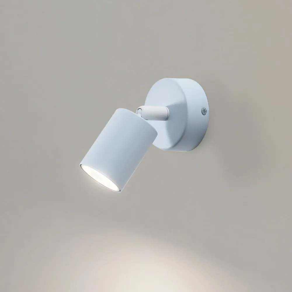 TK Lighting Spotlights > Vægspot Livia, blå, 13 cm, metal, justerbar, GU10
