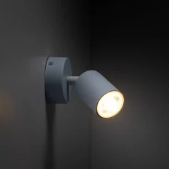TK Lighting Spotlights > Vægspot Livia, blå, 13 cm, metal, justerbar, GU10