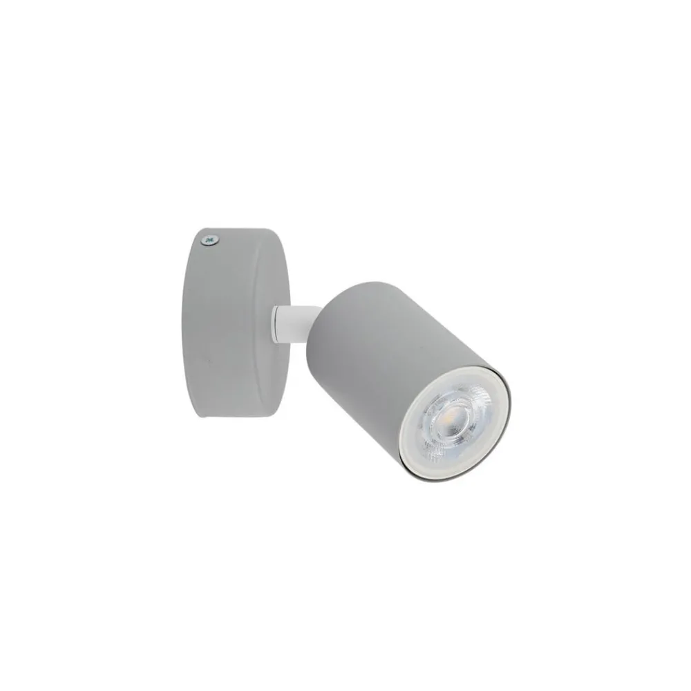 Spotlights ^ TK Lighting Vægspot Livia, grå, 13 cm, metal, justerbar, GU10