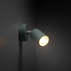 Væglamper ^ TK Lighting Vægspot Livia, grøn, 13 cm, metal, justerbar, GU10
