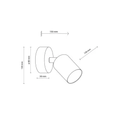 Spotlights ^ TK Lighting Vægspot Livia, lyserød, 13 cm, metal, justerbar, GU10