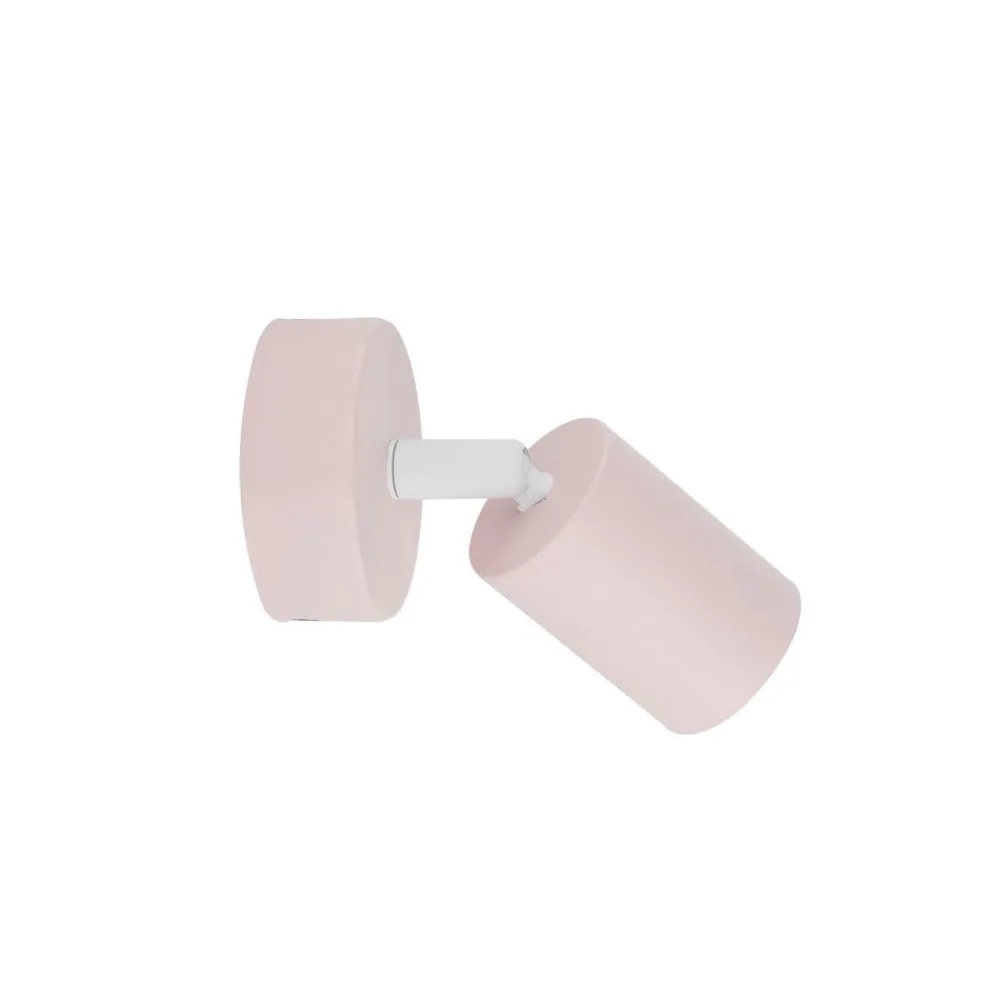 Spotlights ^ TK Lighting Vægspot Livia, lyserød, 13 cm, metal, justerbar, GU10