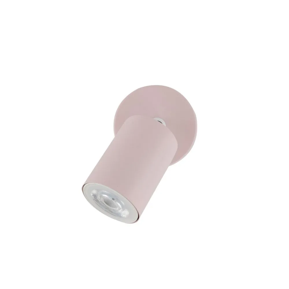 Spotlights ^ TK Lighting Vægspot Livia, lyserød, 13 cm, metal, justerbar, GU10