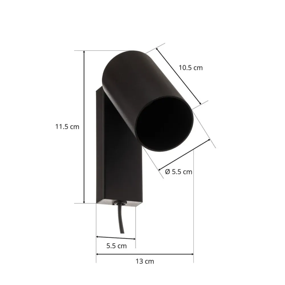 Loftlamper|Spotlights ^ Nowodvorski Lighting Vægspot Mono I med stik sort