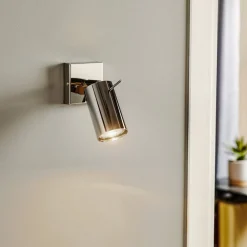 Loftlamper ^ SOLLUX LIGHTING Vægspot Round, krom, 1 lyskilde