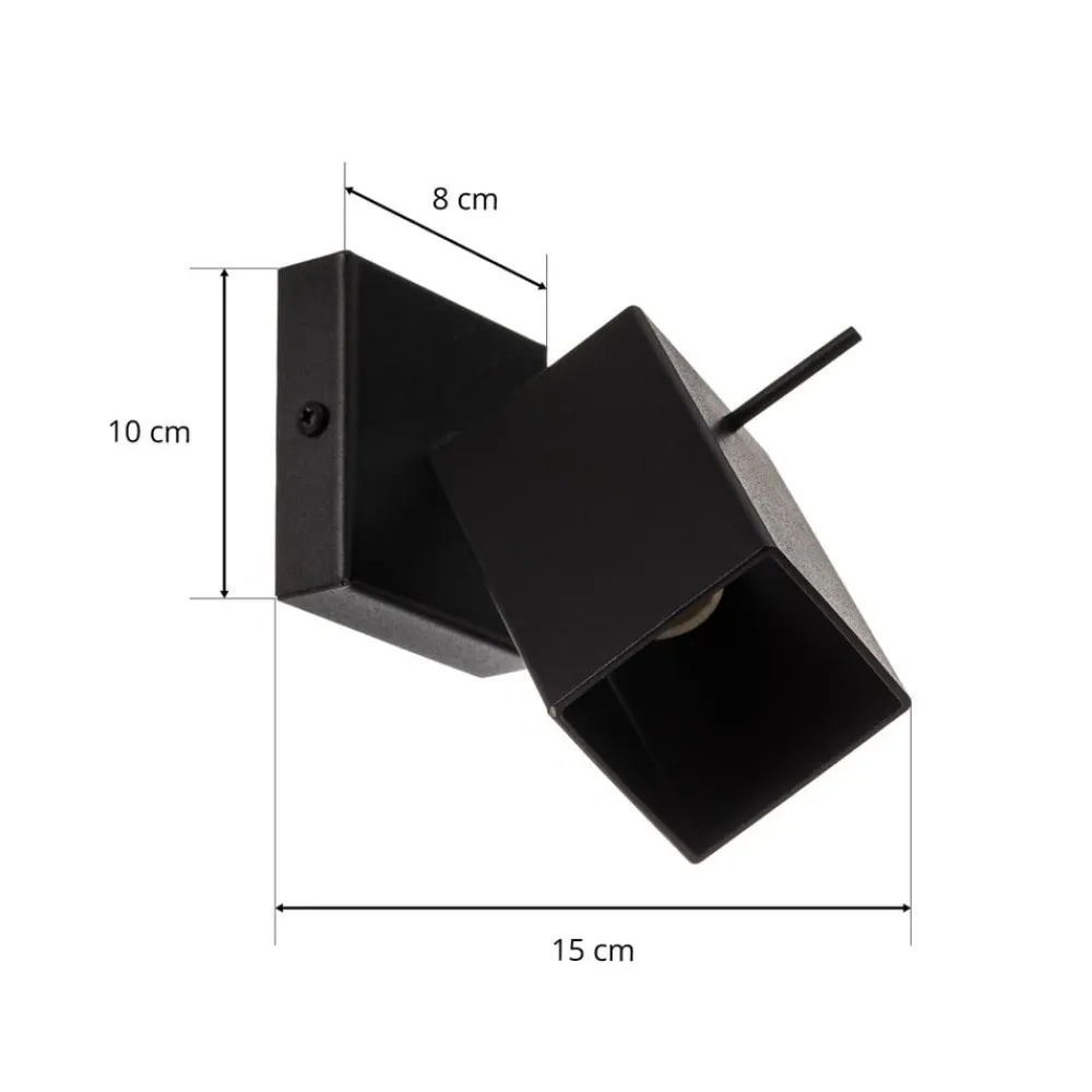 Væglamper|Spotlights ^ SOLLUX LIGHTING Vægspot Square, sort, 1 lyskilde