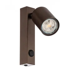 Væglamper|Spotlights ^ TK Lighting Vægspot Top, justerbar, kontakt, brun, 1 lyskilde