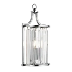 Væglamper ^ Searchlight Victoria væglampe, kromfarvet, krystalglas, 18 cm, E14