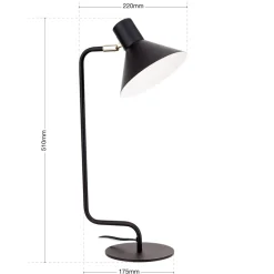 Arbejdsrum/Kontor ^ ORION Viktoria skrivebordslampe, justerbart hoved, sort