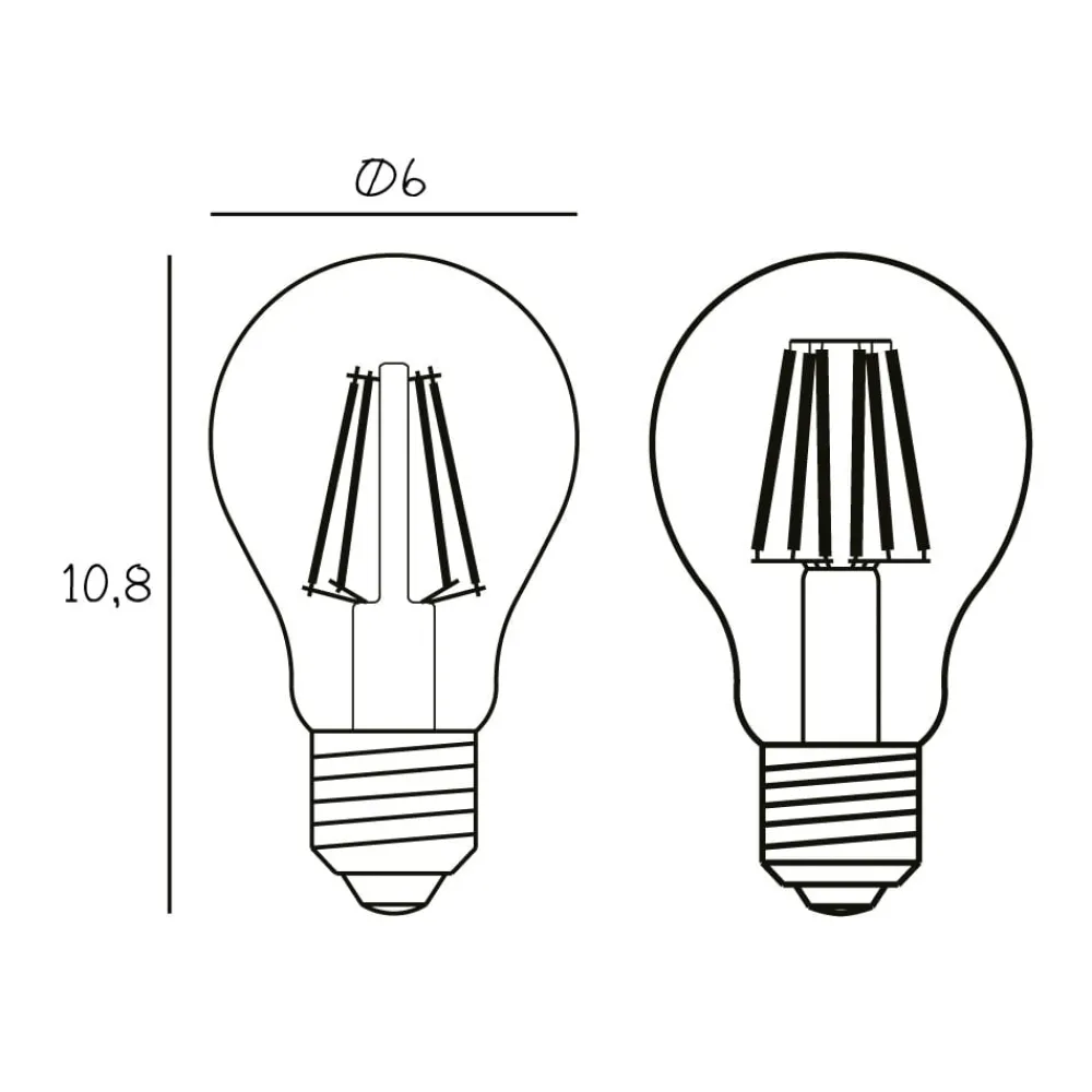 Dæmpbar Led-Pære ^ DESIGN BY US Vilkårlig LED-pære, E27 Ø 6 cm 3,5 W 2.200 K dæmpbar