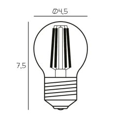 DESIGN BY US Dæmpbar Led-Pære > Vilkårlig LED-pære, E27 Ø 4,5 cm 3,5W 2.200K dæmpbar