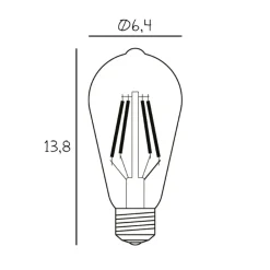 DESIGN BY US Dæmpbar Led-Pære > Vintage LED-pære, E27, 3,5 W, 2.200 K, klar, dæmpbar