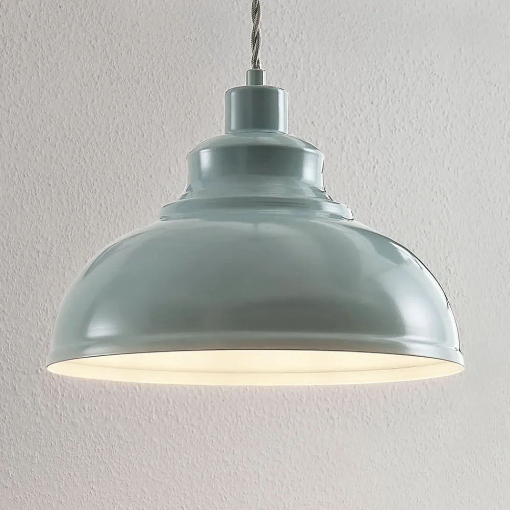 Lindby Pendellamper|Pendellamper > Vintage pendellampe Albertine, metal, lyseblå