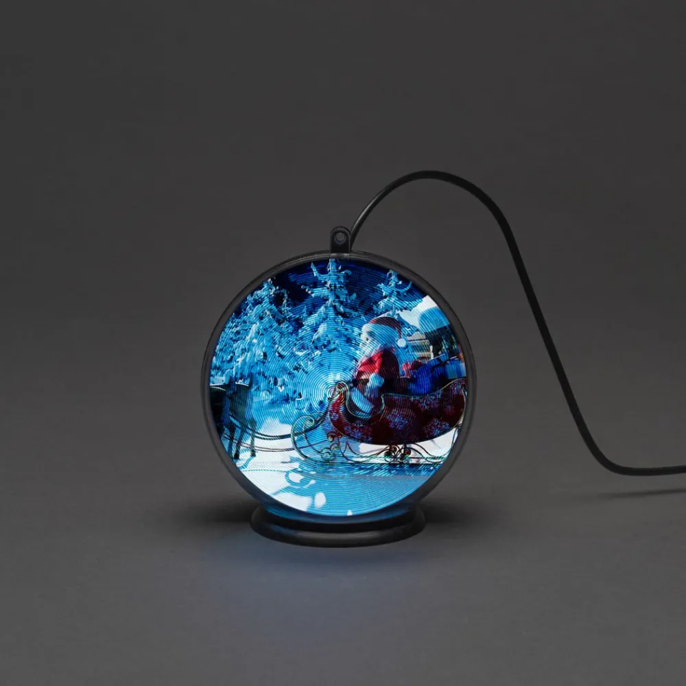 Julepynt ^ Konstsmide Christmas Vinterlandskab 3D-hologramkugle, 42 LED’er