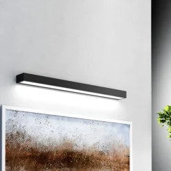 Væg- Og Spejllamper|Væglamper ^ MCJ Vola LED-væglampe til badeværelset, IP44, sort, 4.000 K, bredde 80 cm