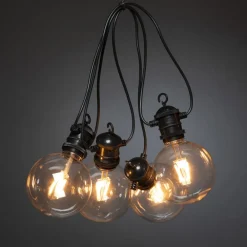 Julepynt|Julelys Udendørs ^ Konstsmide Christmas 24V system ølhavekæde Globe base, 10-bande.