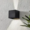 FISCHER & HONSEL Væglamper > Wall udendørs LED-væglampe, kubisk, sort