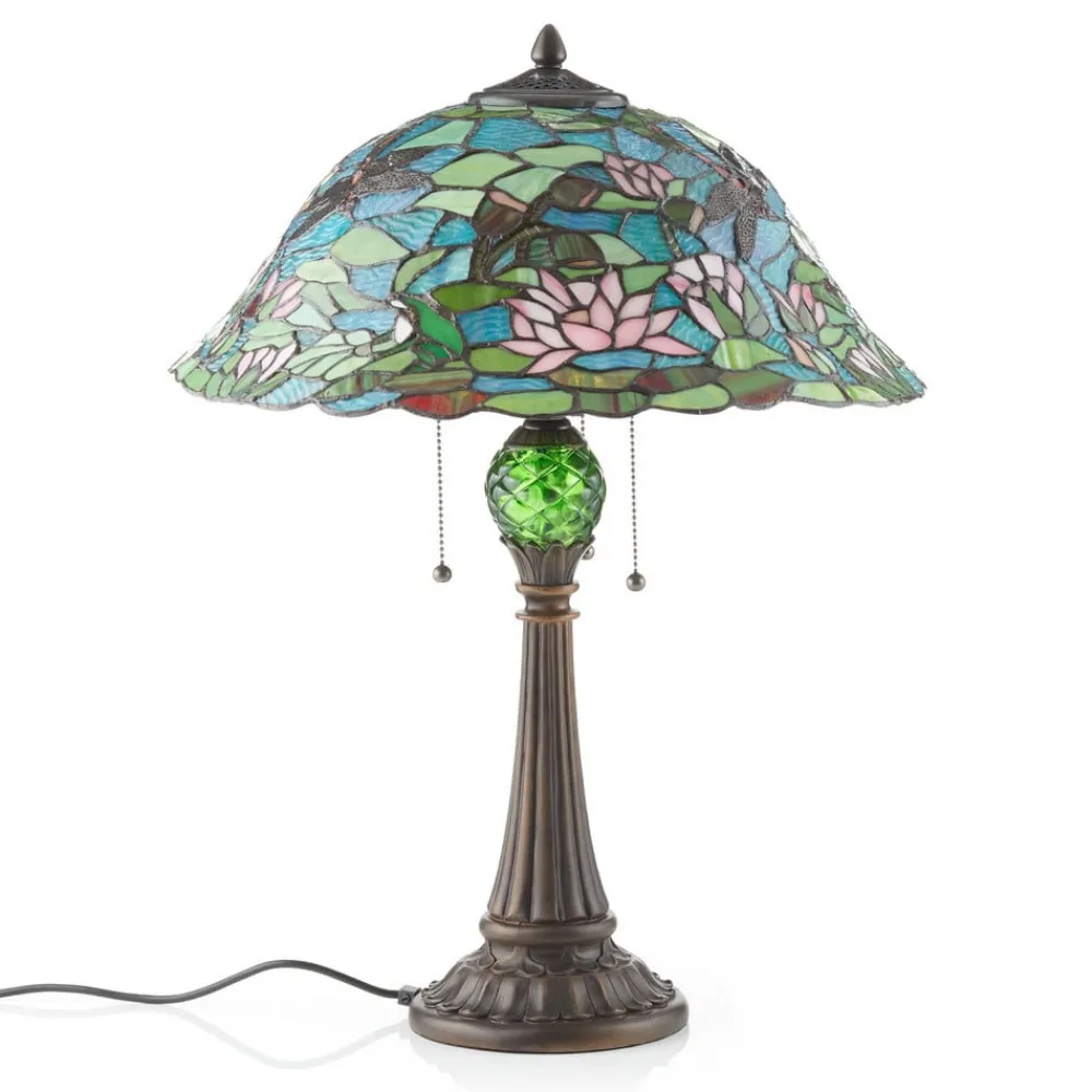 Clayre&Eef Bordlamper > Waterlily fortryllende bordlampe i Tiffany-stil
