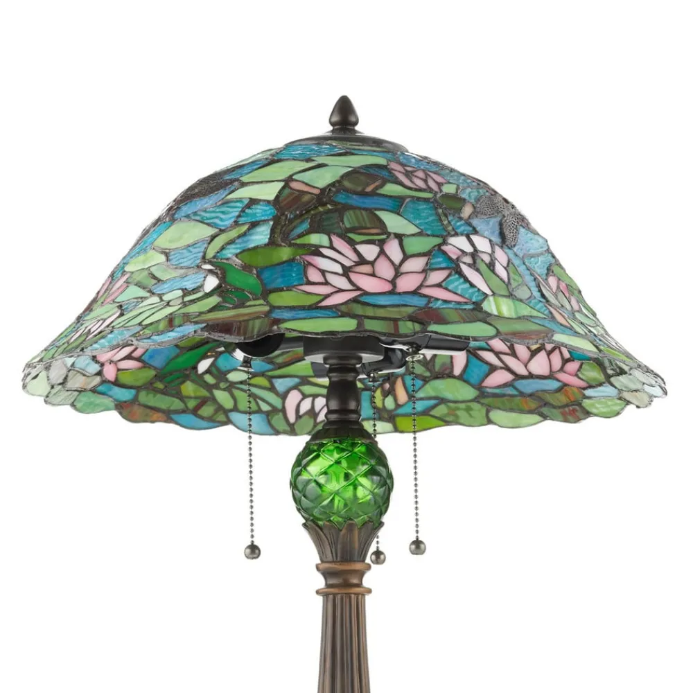 Clayre&Eef Bordlamper > Waterlily fortryllende bordlampe i Tiffany-stil