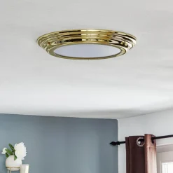 Elstead Loftlamper > Welland IP44 LED-loftlampe, poleret messing