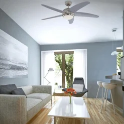 Westinghouse Loftventilatorer > Bendan ventilator med lys, sølv