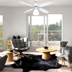 Loftventilatorer ^ Westinghouse Halley Ventilator vinge hvid/bøg