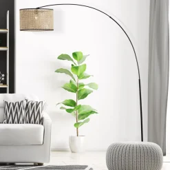 Brilliant Gulvlamper > Wiley buet gulvlampe med rattan
