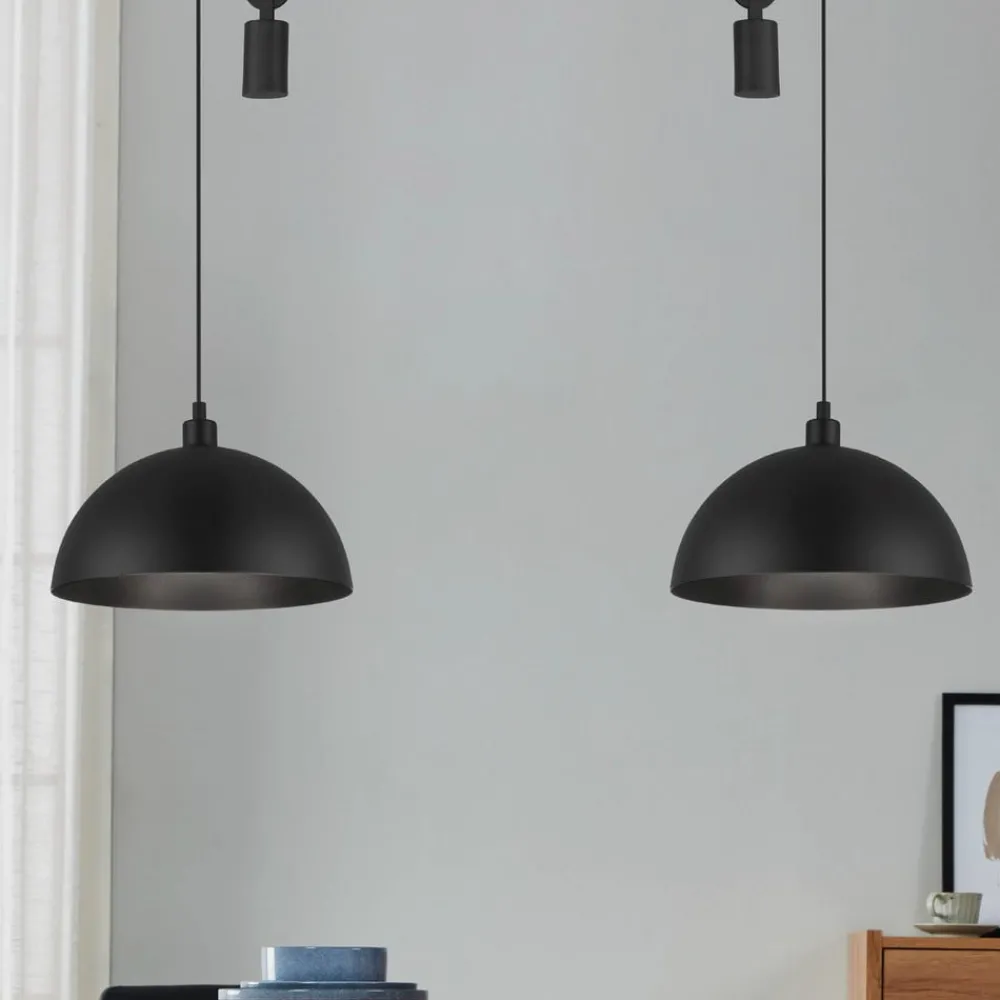 EGLO Pendellamper > Winkworth pendellampe, sort, længde 118 cm, metal, 2 lyskilder.