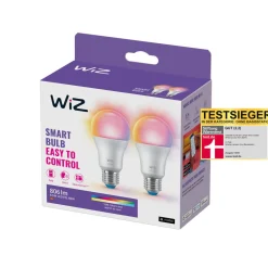 WiZ Dæmpbar Led-Pære|Smarte Lyskilder > A60 LED-pære mat WiFi E27 8,5W RGBW 2-pak