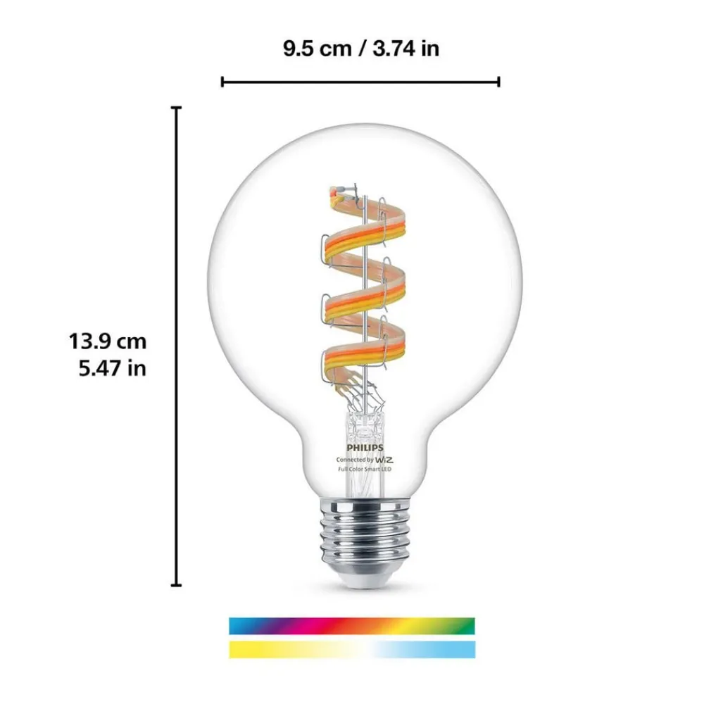 WiZ Dæmpbar Led-Pære|Filament Pære > G95 LED-filamentpære globe WiFi E27 6,3 W RGBW
