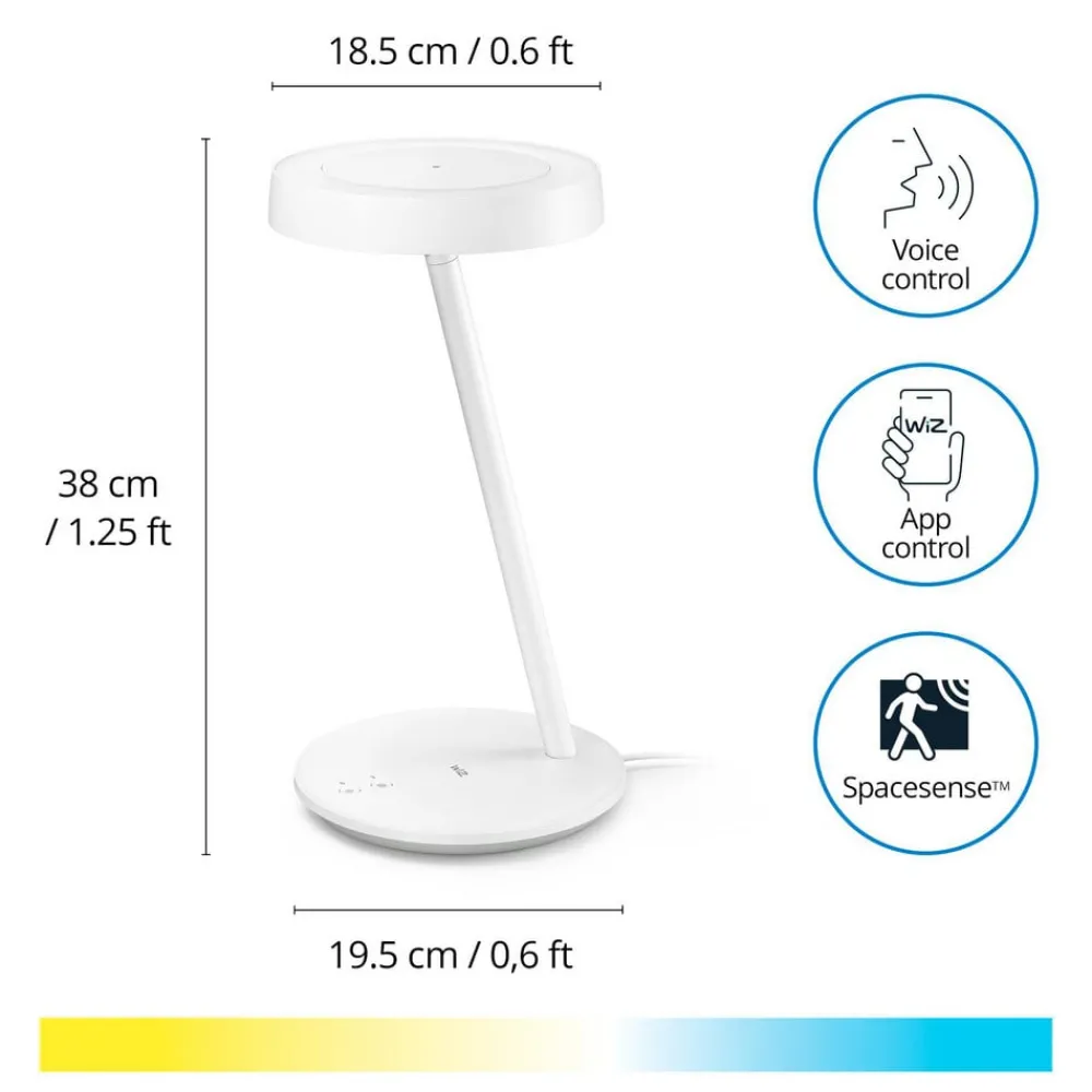 Arbejdsrum/Kontor|Bordlamper ^ WiZ Portrait LED-bordlampe, ringlys, sensor, CCT