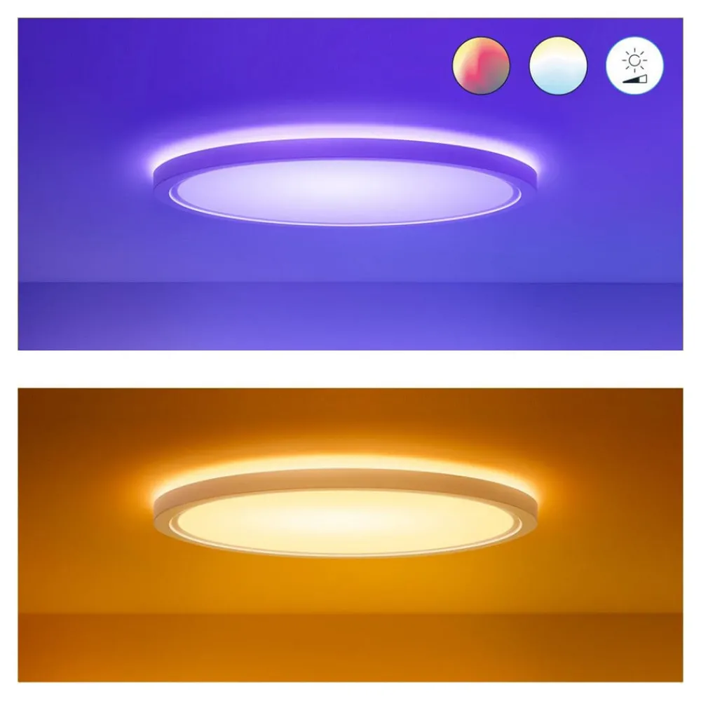 Loftlamper|Loftlamper ^ WiZ SuperSlim LED-loftslampe RGBW Ø42cm hvid