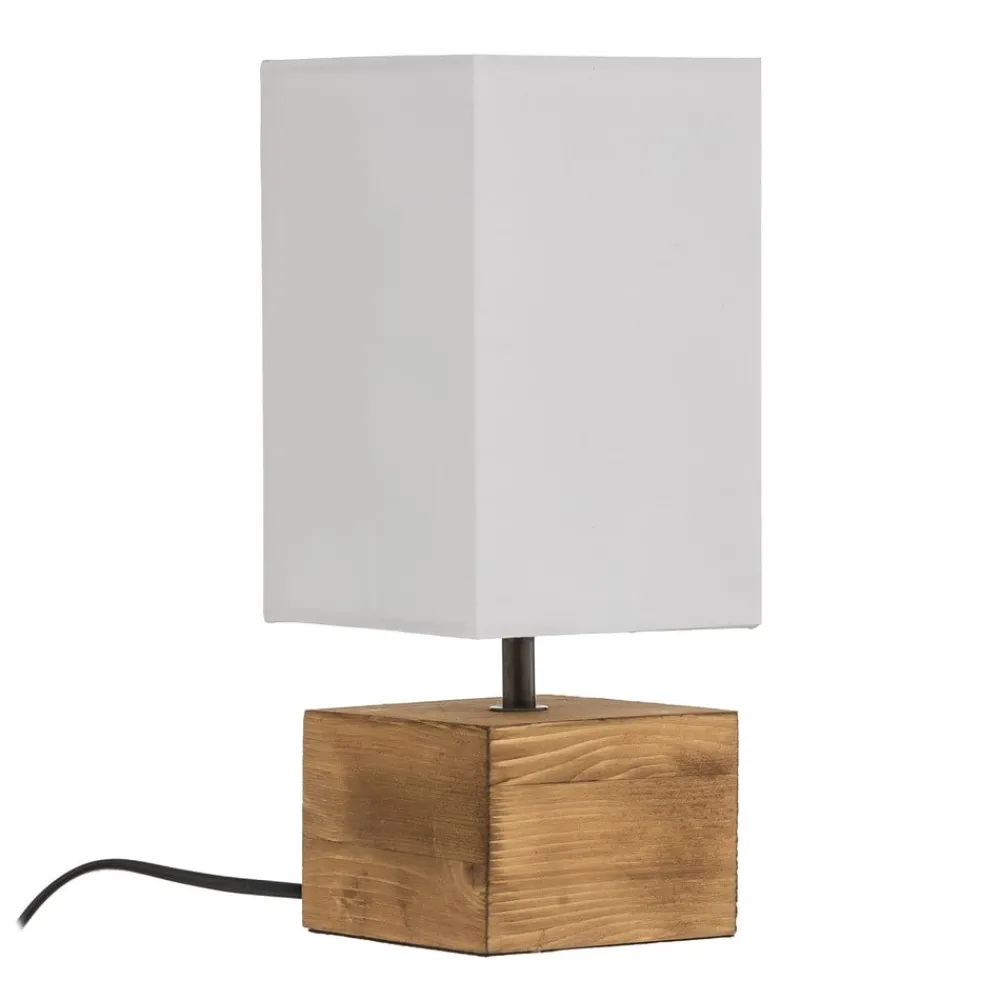 Reality Leuchten Bordlamper > Woody bordlampe med træfod, 12 cm x 12 cm