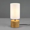 Reality Leuchten Bordlamper > Woody bordlampe, træ/tekstil, cylinder, hvid