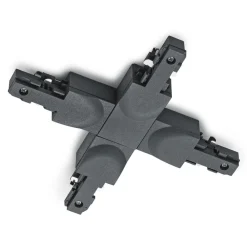 Skinnesystem ^ Trio Lighting X-connector DUOline 2-fase skinne, sort mat