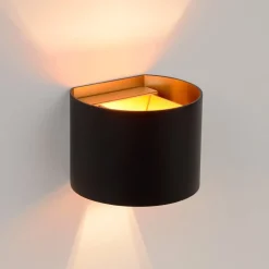 Lucide Gang|Væglamper > Xio LED-væglampe, bredde 13 cm, sort