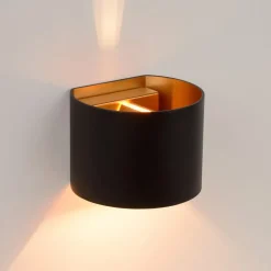 Lucide Gang|Væglamper > Xio LED-væglampe, bredde 13 cm, sort