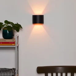 Lucide Gang|Væglamper > Xio LED-væglampe, bredde 13 cm, sort