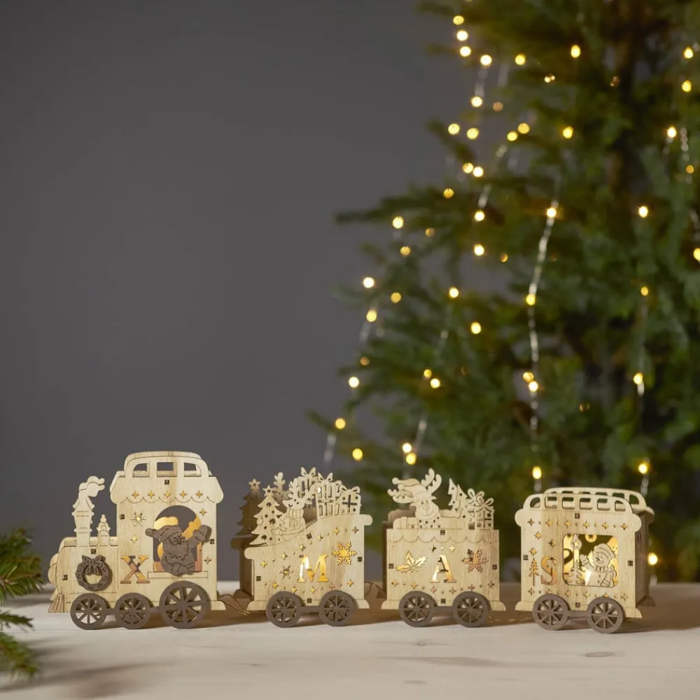 Dekorationsbelysning|Julepynt ^ STAR TRADING Yuletide LED-dekorationslampe som juletog