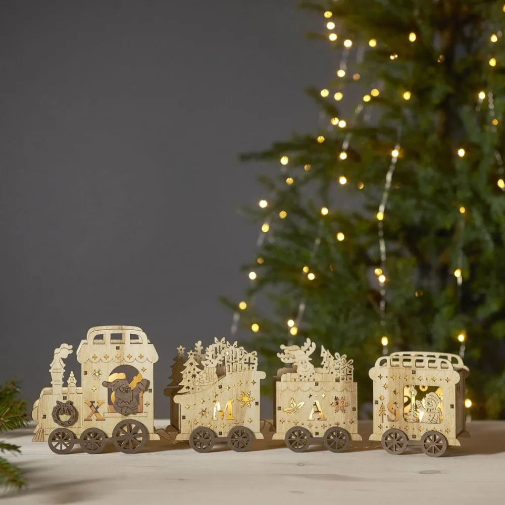 Dekorationsbelysning|Julepynt ^ STAR TRADING Yuletide LED-dekorationslampe som juletog
