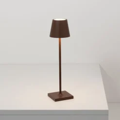 Zafferano Dekorationsbelysning|Terrassebelysning > LED-batteridrevet bordlampe Poldina micro, rustbrun, IP65