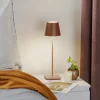Zafferano Dekorationsbelysning|Terrassebelysning > Poldina LED-bordlampe med genopladeligt batteri, mat, brun
