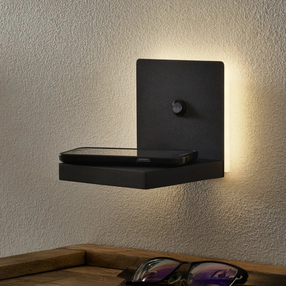Væglamper|Væglamper ^ Mantra Iluminación Zanzibar LED-væglampe med ladestation, sort