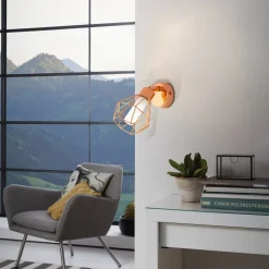 Væglamper ^ EGLO Zapata LED-væglampe i burdesign, kobberfarvet