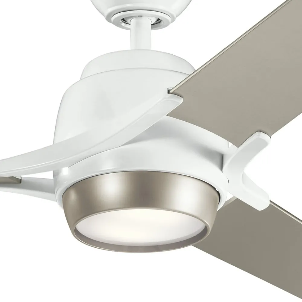 KICHLER Loftventilatorer > Zeus LED-loftventilator, med tre vinger, hvid-sølv