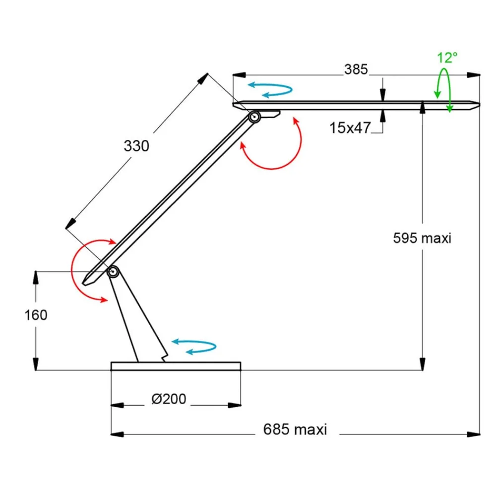Arbejdsrum/Kontor|Bordlamper ^ Aluminor Zig LED-skrivebordslampe med betjeningspanel, sort