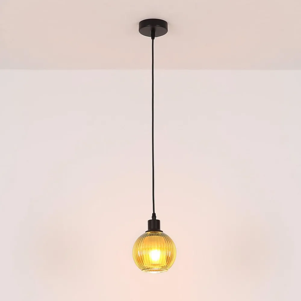Globo Pendellamper > Zumba-pendel, bronzefarvet, Ø 15 cm, glas