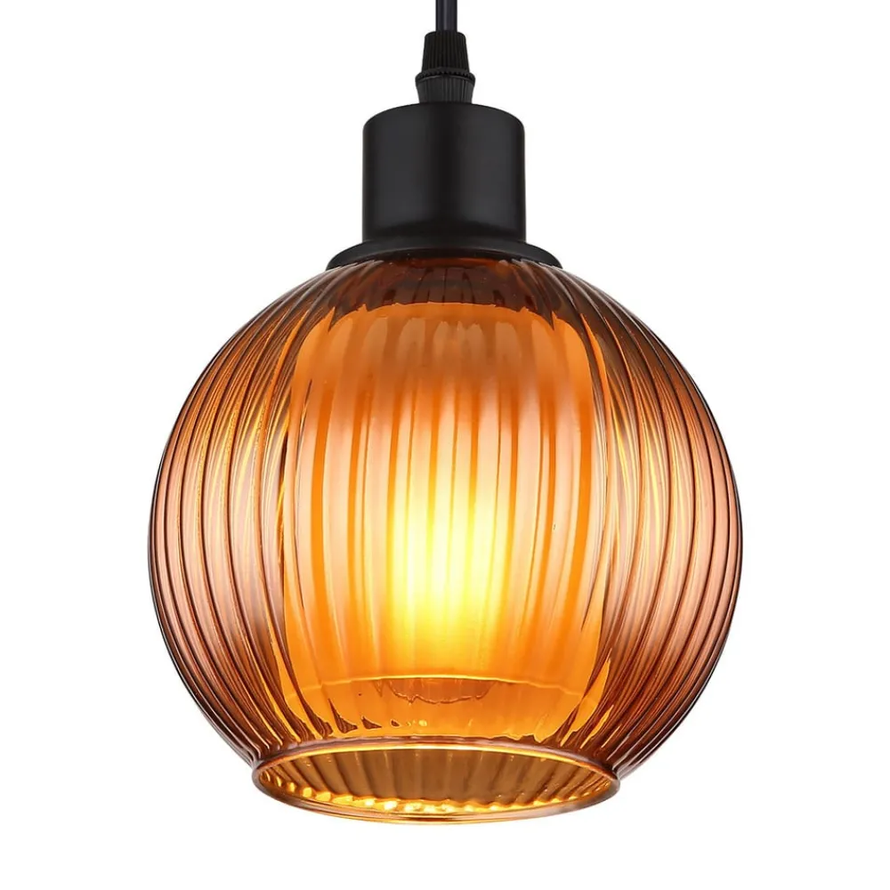Globo Pendellamper > Zumba-pendel, bronzefarvet, Ø 15 cm, glas